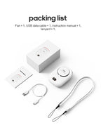 Mini ventilateur de cou portable à suspendre, sans pales, rechargeable par USB, idéal pour les sports de plein air et les voyages.
