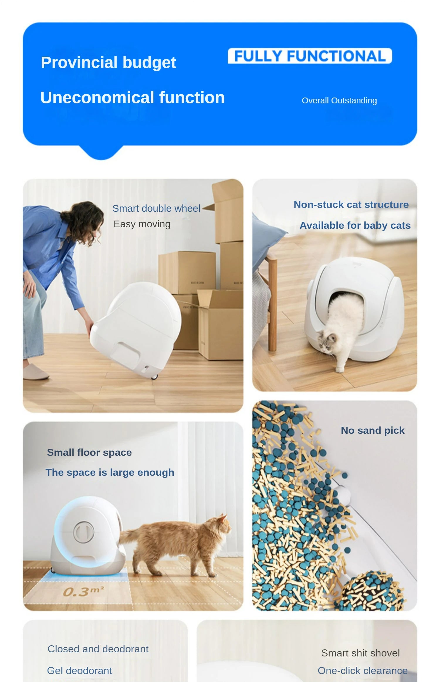 CATLINK Selbstreinigende Katzentoilette, automatische Toilette für Katzen, großer geschlossener Sandkasten, Katzenhaustier, intelligente Artikel, Arenero Gato Cerrado Katzentoilette