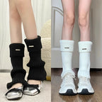 Neue gestrickte Lolita JK Beinwärmer, Damen lange Socken, Herbst, Winter, Wolle Fußabdeckung, Armwärmer, Y2K Crochet, Heap Socke, Stiefelmanschetten
