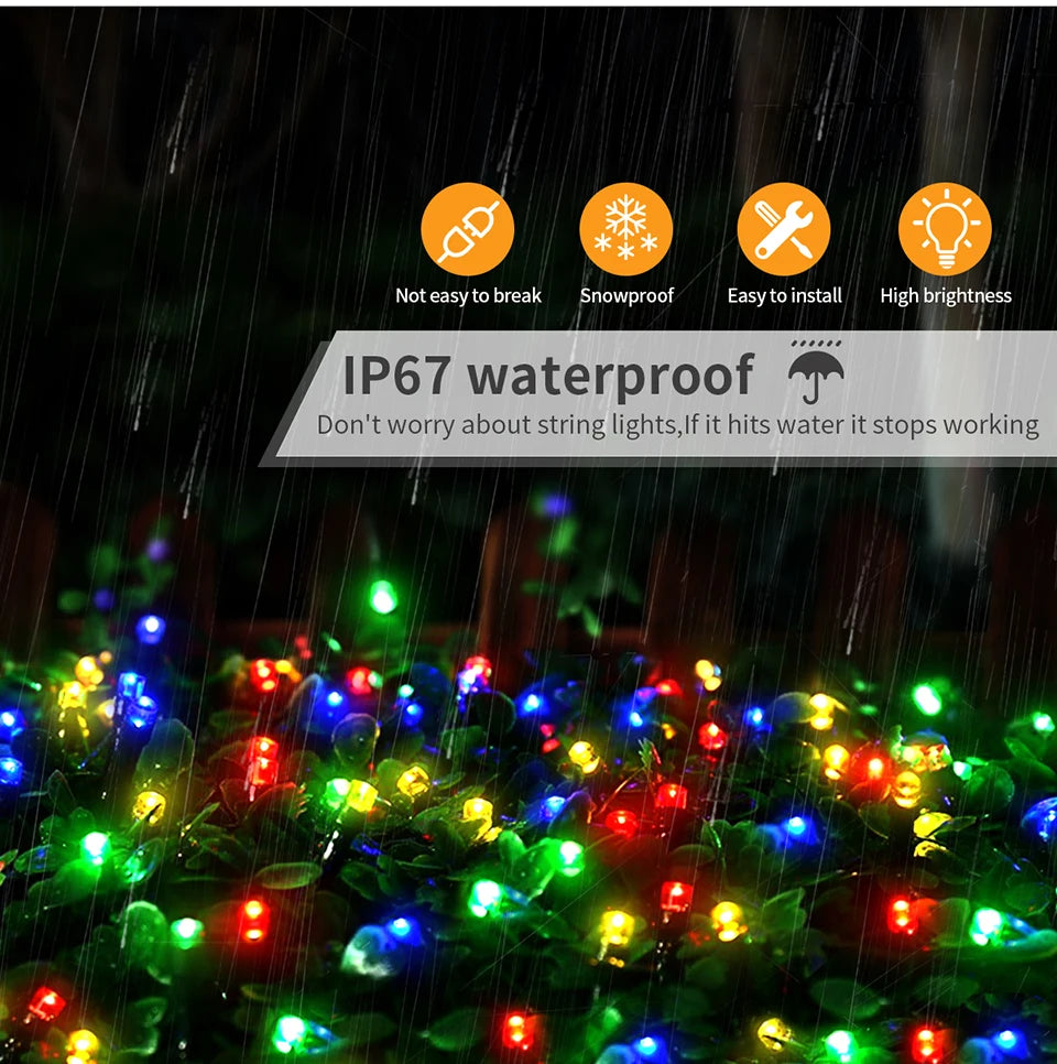 10m 20m 30m 50m Hochzeitsfeiertag Weihnachtsgirlande Dekoration Beleuchtung LED String Lichterketten mit EU-Netz stecker für Wohnkultur