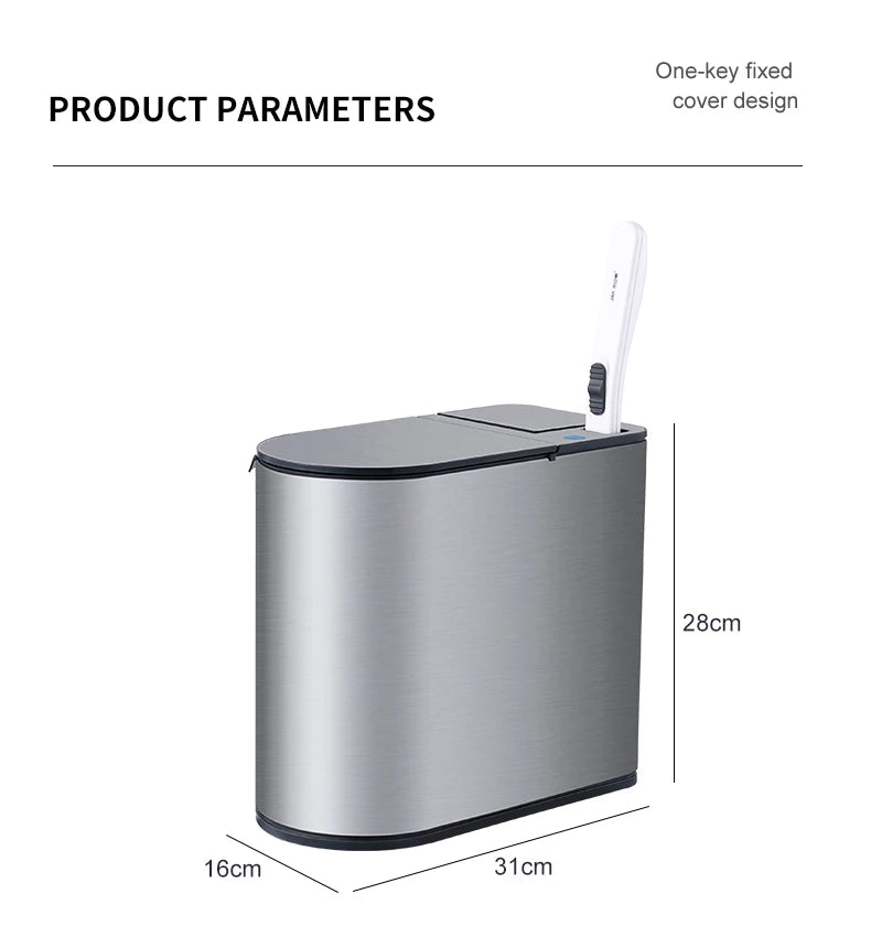 Neue Xiaomi Edelstahl Smart Mülleimer Wc Pinsel Anzug Wasserdichte Mülleimer mit Abdeckung Badezimmer Schmale Smart Sensor Eimer