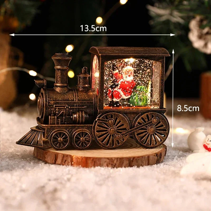 2026 Weihnachtsgeschenk Weihnachten Kristallkugel Ornamente LED-Leuchten Zug Weihnachtsmann Frohe Weihnachten Dekoration für Home Party Weihnachten