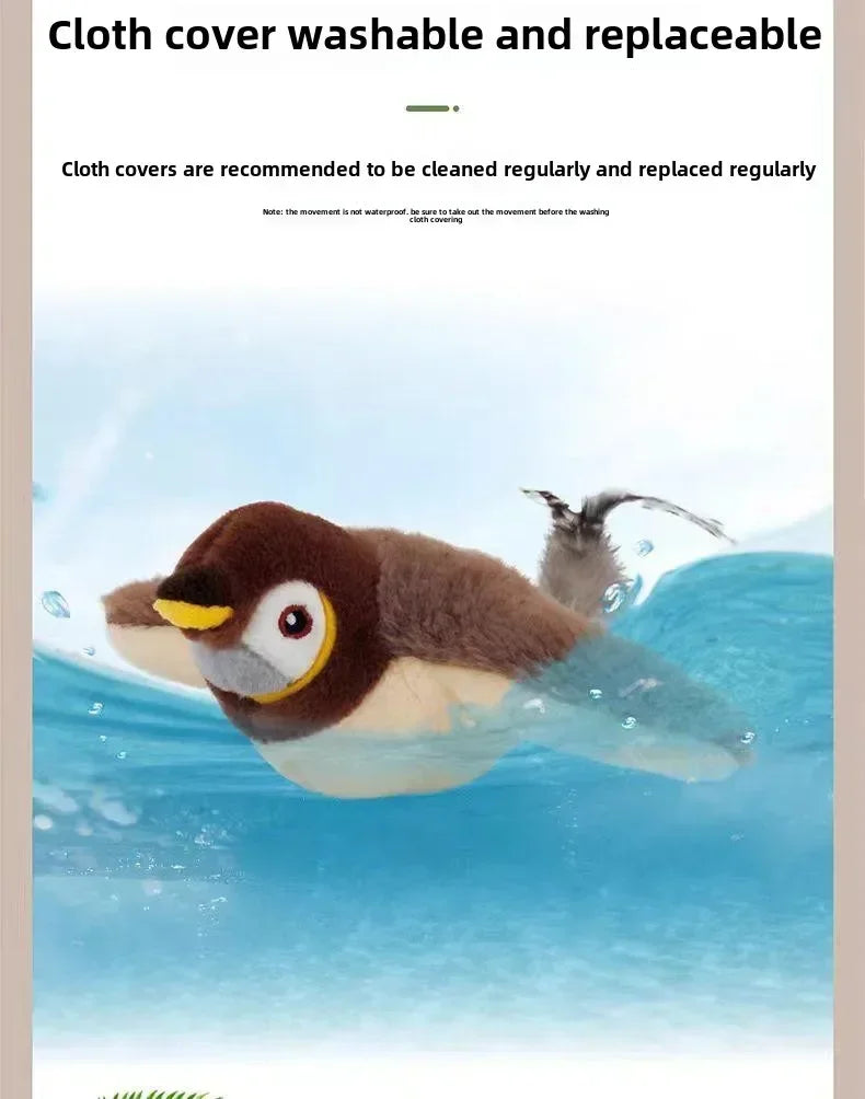 Interaktives Katzenspielzeug, wiederaufladbarer zwitschender Flattervogel mit Katzenminze für Hauskatzen, berührungsaktiviertes Plüschspielzeug für Katzen