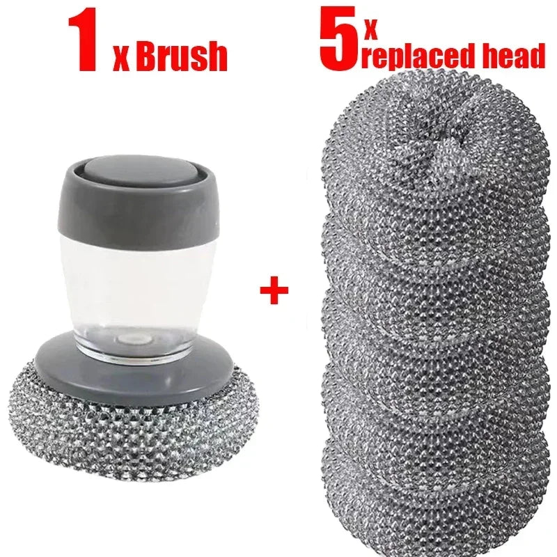 1 ~ 10PCs Geschirrspülbürste mit Seifenspender, automatische Seifenflüssigkeit, Topfbürste, Küchenreinigungsbürsten, Werkzeug
