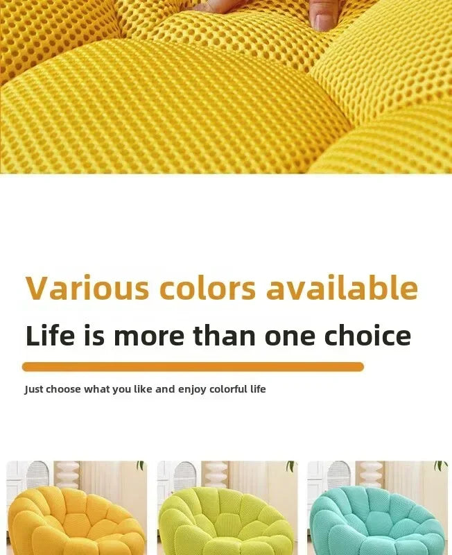 Einzelsitz-Kürbis-Lazy-Sofa kann zurücklehnen werden. Designer Rochburg-Fußballsofa für Balkon, Schlafzimmer, bequeme Lounge-Couch