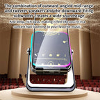 Induktionslautsprecher für Telefon mit leichter faltbarer Station, 10 W, Telefonhalter, kabelloser Ladegerät-Lautsprecher für Zuhause, Büro, Reisen