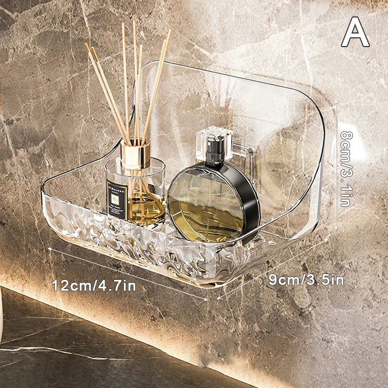 Badezimmer-Saugnapf-Aufbewahrungsbox ohne Bohren, großes Fassungsvermögen und stark tragendes, multifunktionales, wandmontiertes Regalregal mit Saugnapf