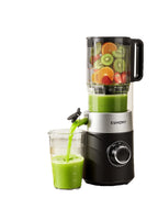 EUHOMY Cold-Press-Entsafter – 220W, Triple-Filter, 135mm Einfüllschacht, 1,8L | CE & RoHS | Obst & Gemüse | Schwarz