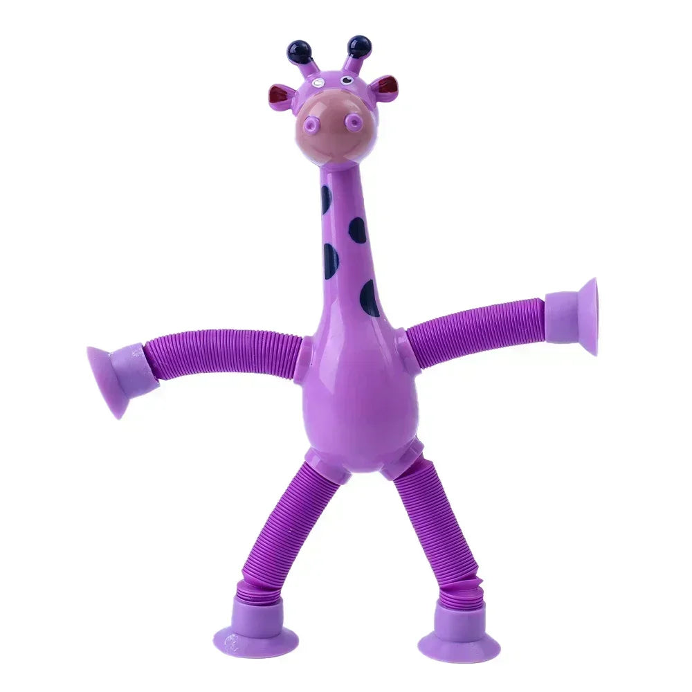Kinder Saugnapf Spielzeug Pop Tubes Stress Relief Teleskop Giraffe Hand Spielzeug Sensorischen Faltenbalg Spielzeug Anti-stress Squeeze Spielzeug geschenk