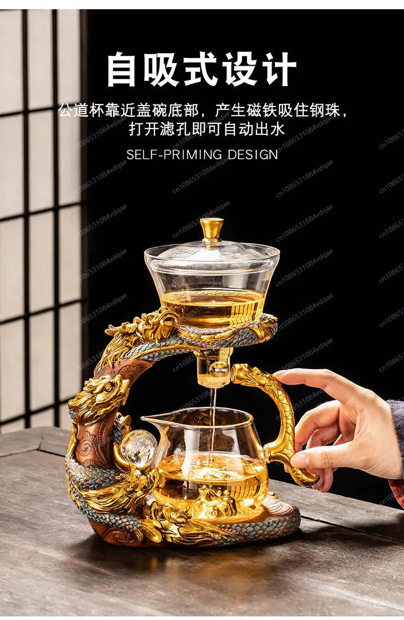 Neues automatisches Teeservice aus Glas, faule Teekanne für den Haushalt, Kung-Fu-Teetasse, Artefakt zum Aufbrühen von Bürotees