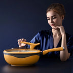 Antihaft-Pfanne aus Titan für extreme Felsguss, komplettes Set der Serie Wok, Suppentopf, Milchtopf, Frühstückstopf