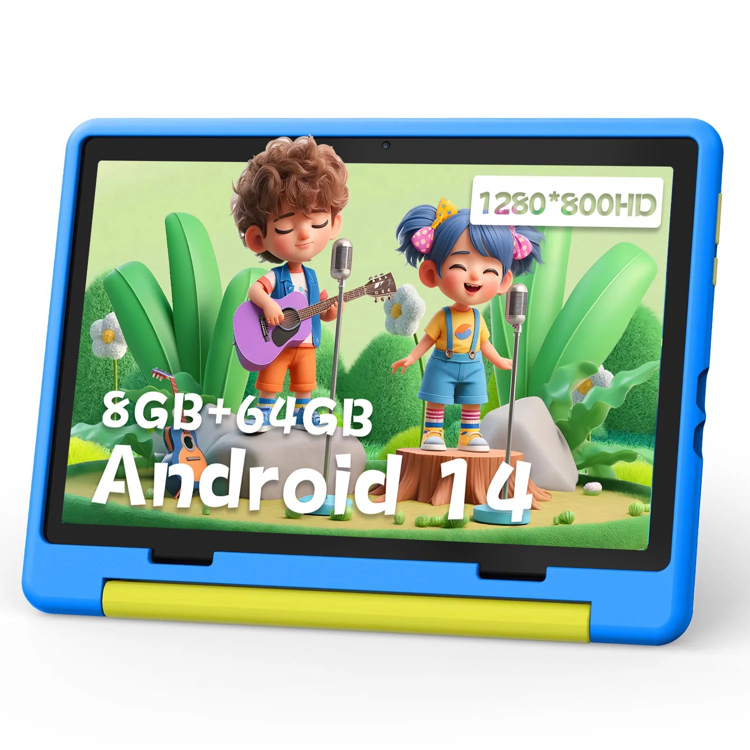 Kinder-Tablet, Android 15 Tablet für Kinder, 10 Zoll, 8 GB + 64 GB, 8-adrig, mit Hülle, 1 TB TF, erweiterbar, für Kleinkinder, Kinder, Elternkontrolle