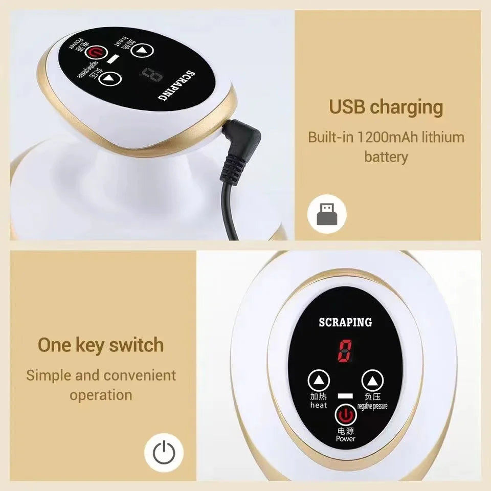 Elektrische Schaben Massage, Schröpfen, Körper Massagegerät, Vakuum Dosen, Saugnapf, Heizung, Körper, Nacken, Arm, Guasha Massagegerät