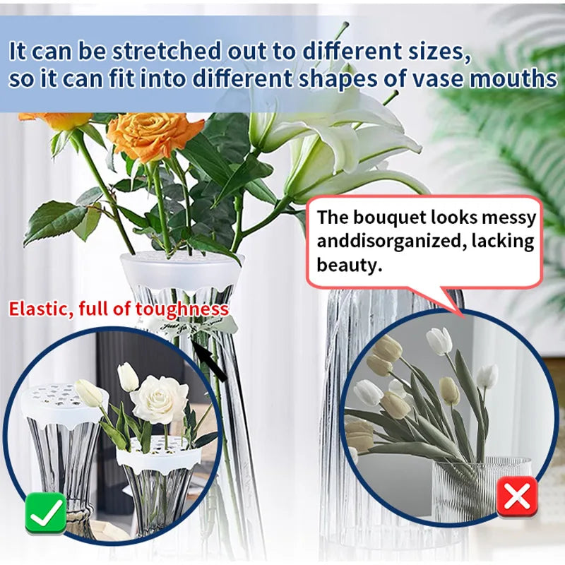 Silikon-Blumengitter für Vasen – Flexibler Blumenstielhalter, Wasserdicht & Wiederverwendbar | DIY
