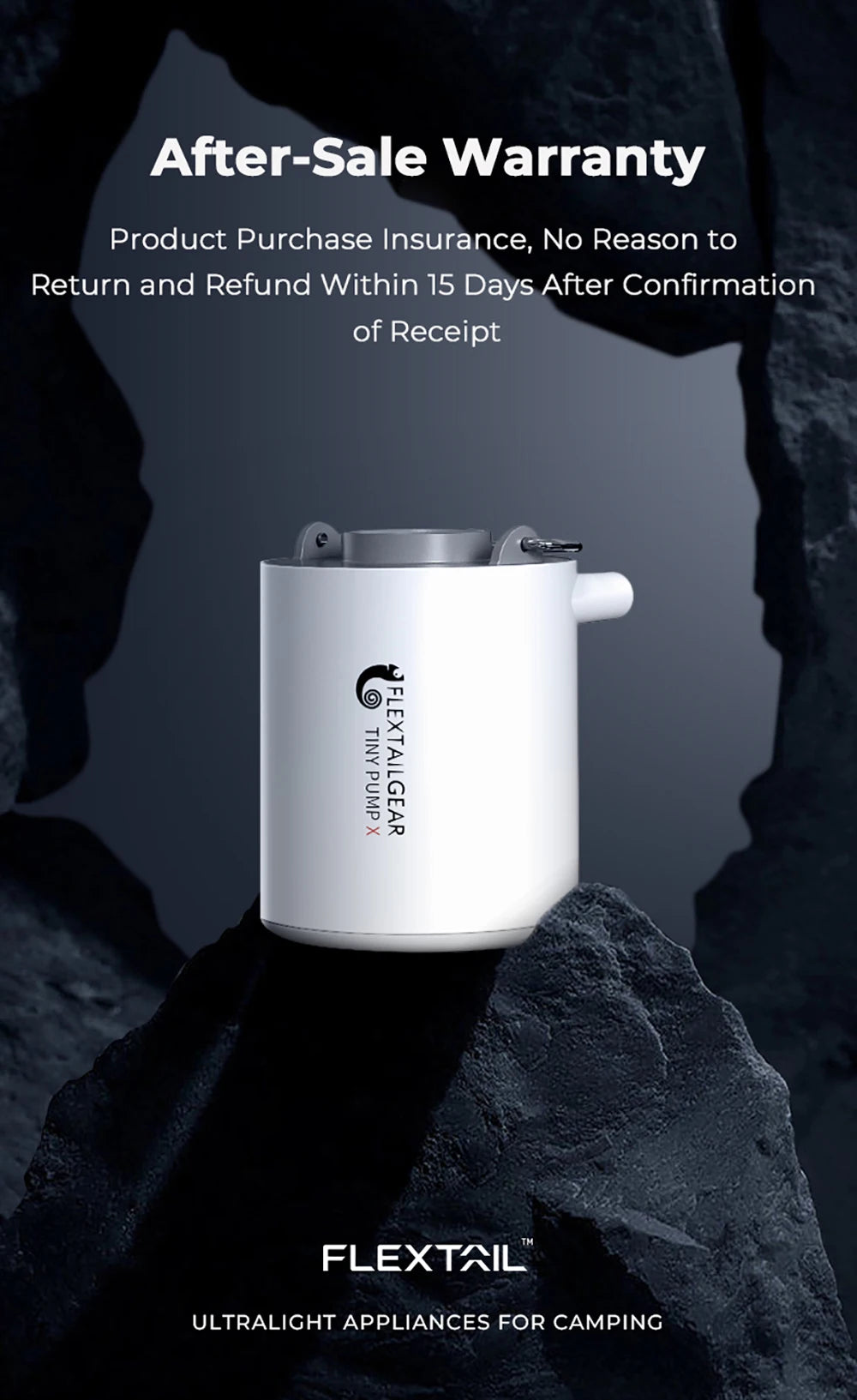 FLEXTAIL Tragbare Luftpumpe, Mini-Campingpumpe mit Licht, USB-C-Aufladung, ideal für Isomatten, Luftmatratzen, Vakuumbeutel