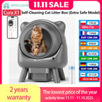 Amicura Cura X1 Automatische Katzentoilette, selbstreinigend, mit App-Steuerung, Sicherheitssensor, leicht zu reinigendes elektrisches Katzentoilett