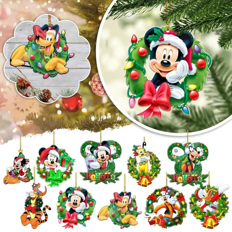 19 teile/satz Mickey Minnie Weihnachten Baum Hängen Ornament Nette Mickey Maus Auto Rucksack Dekoration DIY Party Wohnkultur Kind Geschenk