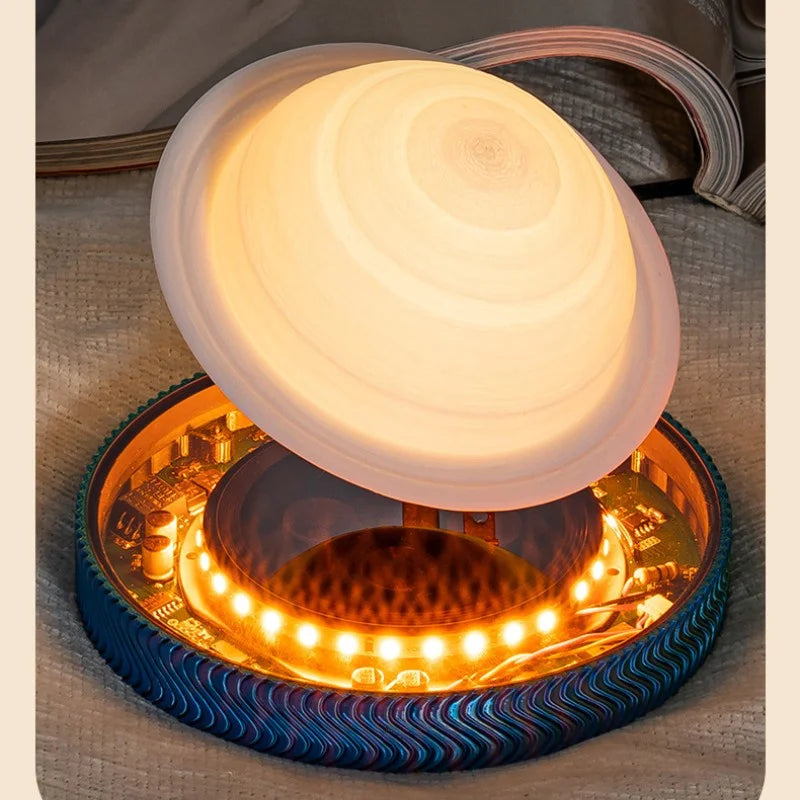 Magnetische schwebende Glühbirne, Saturn-Mondlampe, schwebende rotierende Tischlampe, kreative Büro- und Heimdekoration, einzigartige Geschenke