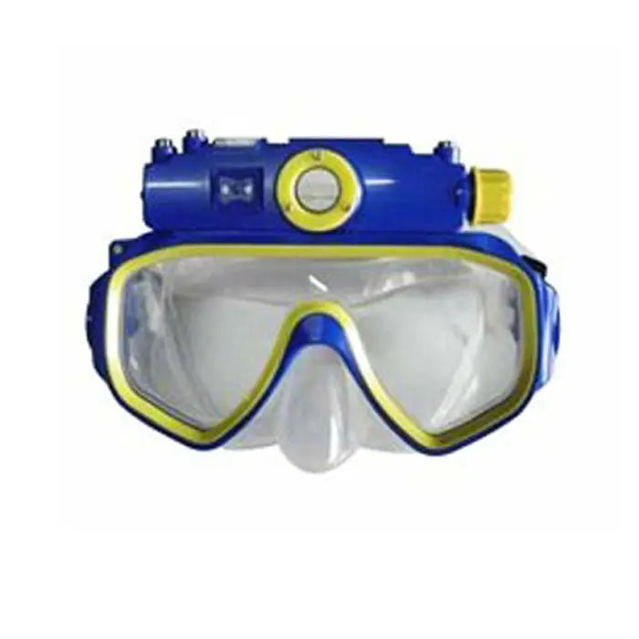 YTYIN RD-34 Tauchmaske mit integrierter HD 1080p Kamera – 5MP CMOS, 90° Weitwinkel, DVR, Gelb & Blau