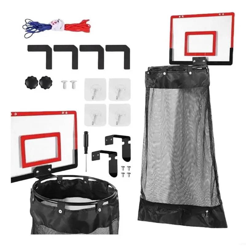 Basketball-Wäschekorb zum Aufhängen – Großes Fassungsvermögen, Wasserdicht | Holz & Acryl