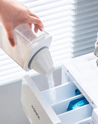Boîte de rangement hermétique de 2 300 ml pour lessive en poudre, avec couvercle, pour céréales et eau de Javel, avec étiquettes