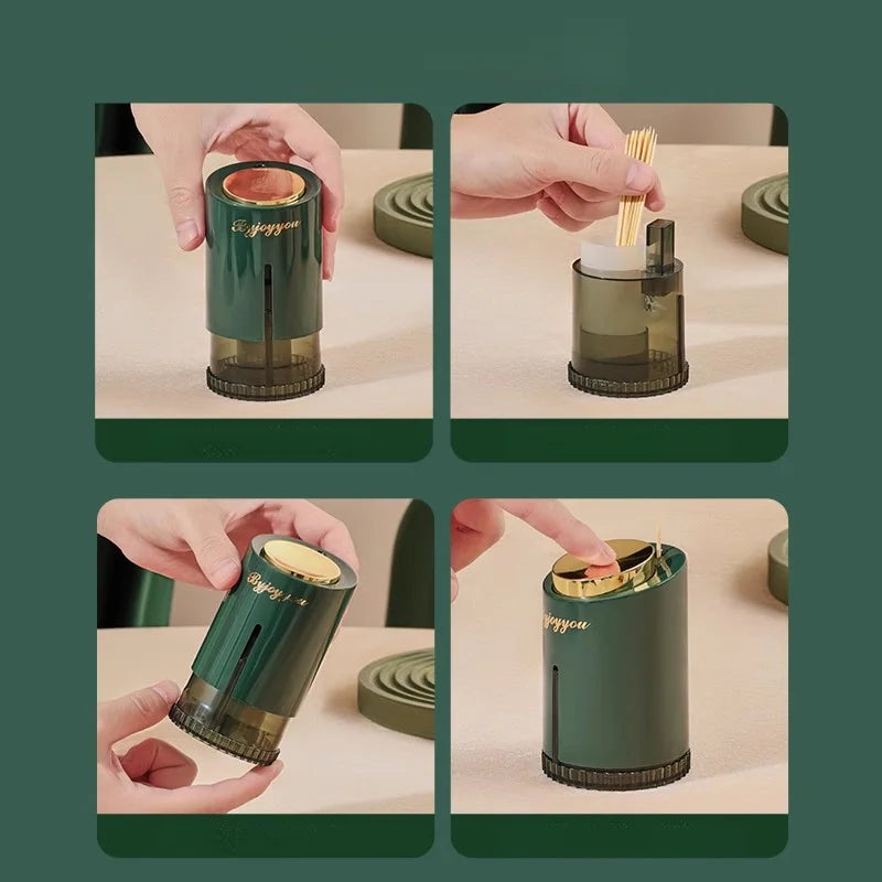 GIANXI Zahnstocherspender, umweltfreundliches Material, Presstyp, Zahnstocherhalter, Zuhause, geteiltes Design zur Aufbewahrung, Zahnstocherbox
