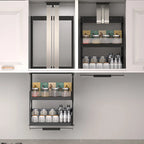 Hebekorb, Küchenschrank, vertikaler Pull-Down-Typ, auf und ab Puffer, Gewürzkorb, Gestell