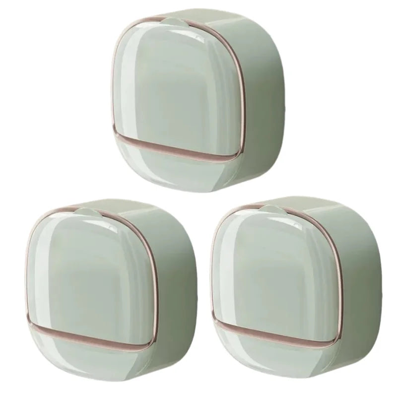 Seifenbox mit Ablauf & Deckel – Wandmontage, wasserdicht, ABS, 3 Farben, 1–3 Stück