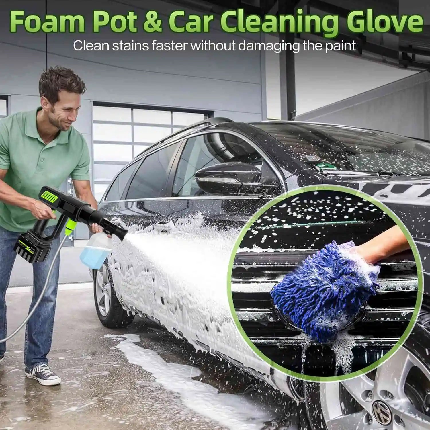 120Bar Bürstenlose Hochvolt-Autowaschpistole 6-in-1 Elektrische Gartenreinigung Spritzpistole fair für Makita 21V Batterie