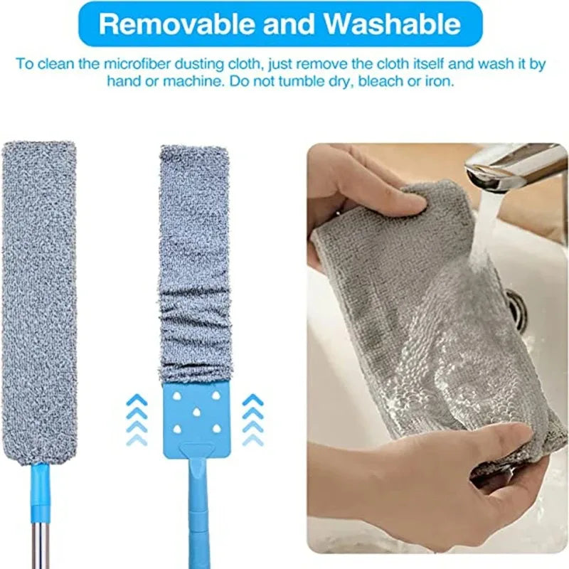 Untior Wischmopp mit Staubwedel – Langer Griff, Polyester, abnehmbar, 3 Ausführungen