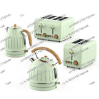 Retro-Frühstücksset, Geräte, 4-Scheiben-Toaster, elektrischer Wasserkocher und Toaster-Set, Saftmixer