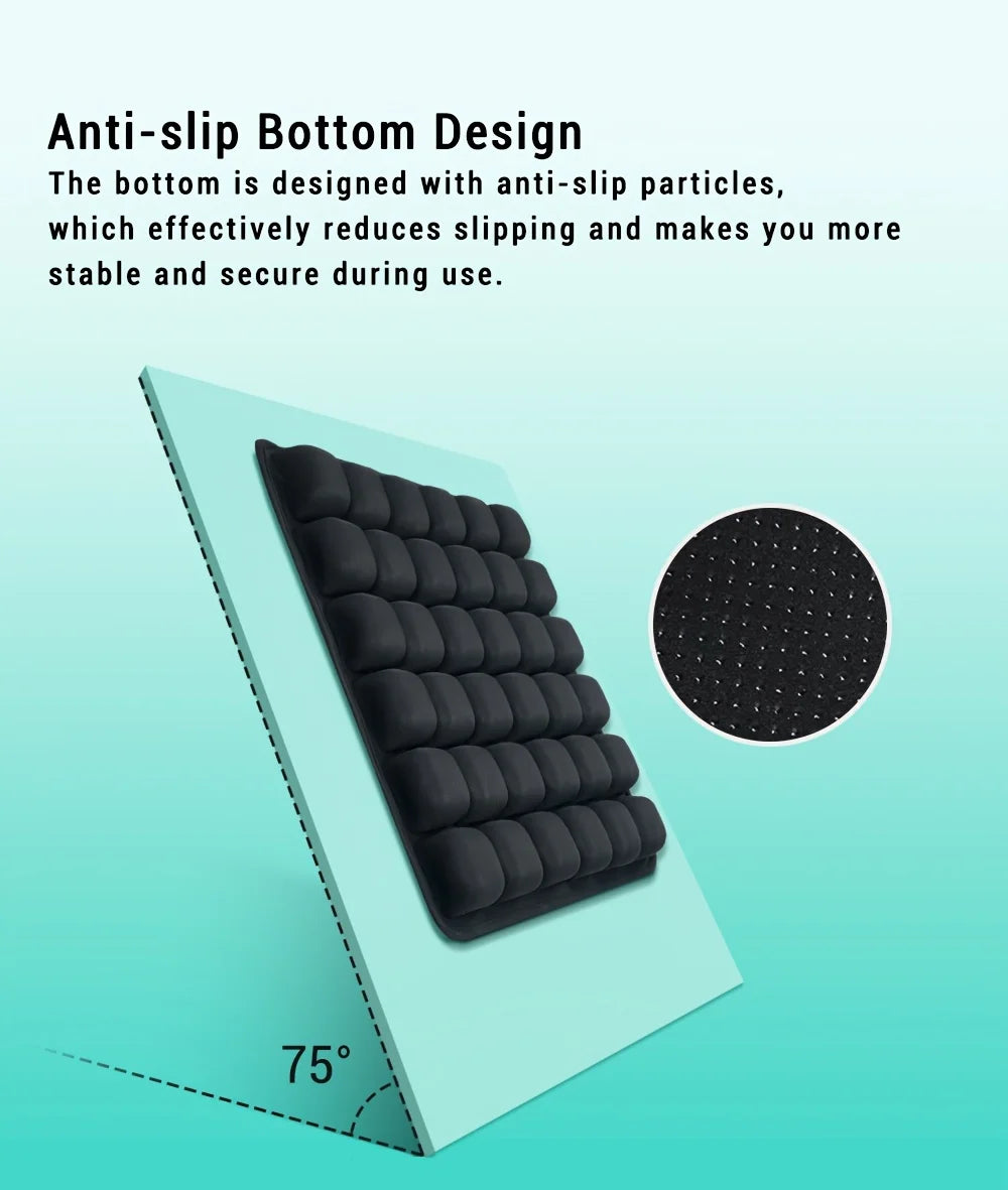 Airbag-Reisekissen, leichtes, atmungsaktives Reisesitzkissen, hoher Rückpralldruck, tragbares 3D-Luftzellen-Sitzkissen-Dekor