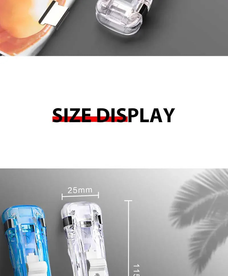 Mini Traceless Wiederverwendbare Hand Klemme Push Hefter Papier Buch Datei Büro Schule Student Binder Bindung Werkzeuge Liefert Zubehör