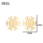 SMJEL Niedliche Tier-Hirsch-Ohrstecker, kleine Lebkuchenmann-Schneeflocken-Ohrringe für Mädchen, Edelstahl, Weihnachtsschmuck, Brincos
