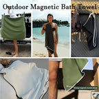 Magnetisches Mikrofaser-Badetuch 190×76cm – Schnelltrocknend, mit Magnetverschluss, Strand, Pool & Reise