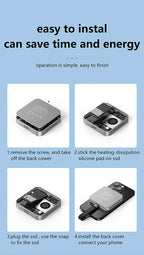 Blueendless Magnetisches M2 2230 2242 NVMe SSD-Gehäuse mit Lüfter 100 W PD-Aufladung Typ C NVMe PCIE SSD-Gehäuse für iPhone Mac