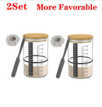 900 ml Sauerteig-Starterglas-Set, klares Glas, hitzebeständig, Sauerteig-Starterbehälter, Backen, Gärglas, Lebensmittelaufbewahrung