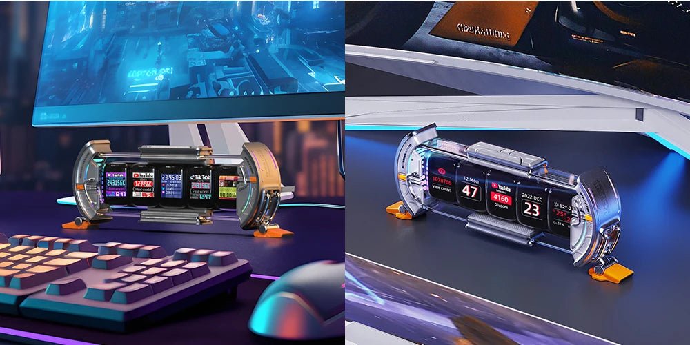 Divoom Times Gate-Cyberpunk-Gaming-Setup-Digitaluhr mit intelligenter App-Steuerung