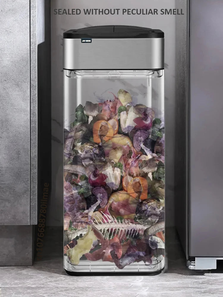 50l 60l Küche Smart Mülleimer Edelstahl Abfallbehälter automatische Mülleimer große Smart Eimer Müll Haus Papierkorb