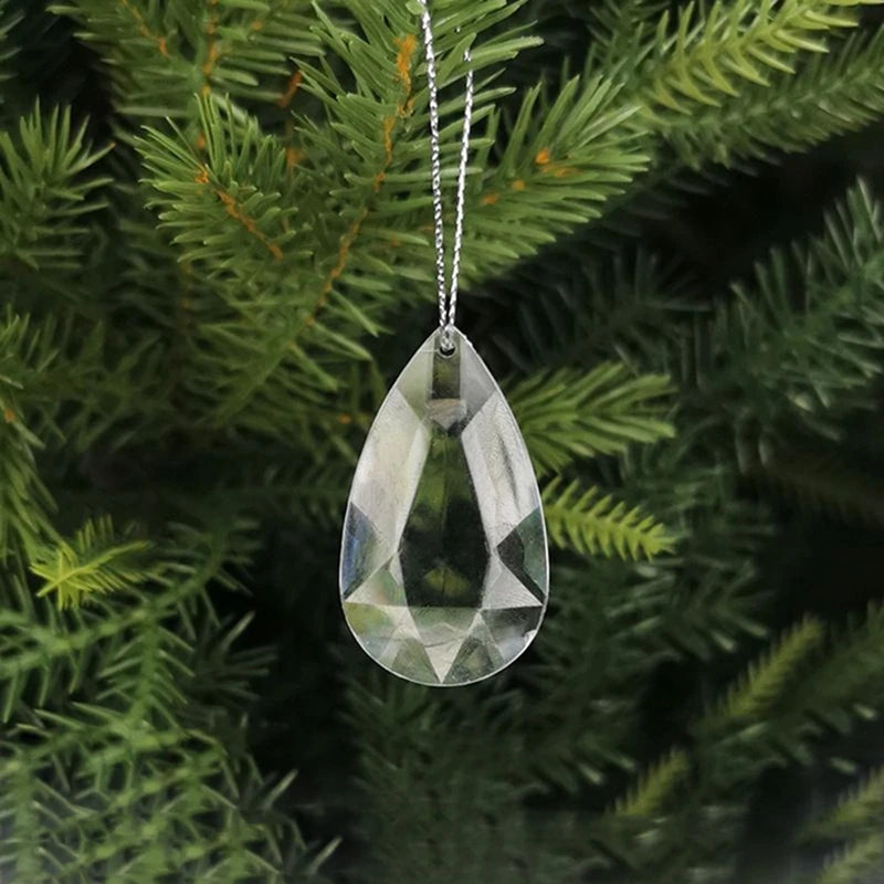 5/10 Stück Weihnachtsdekoration Kristall Schneeflocke hängende Weihnachtsbaum Anhänger Ornamente für Home Decor Party 2025, Neujahrsbedarf