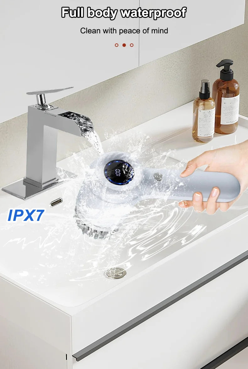 Elektrische USB-Schrubber-Reinigungsbürste, mit 5 Bürstenköpfen, elektrische Reinigungsbürste, für Küche, Badewanne, Fliesenwäscher
