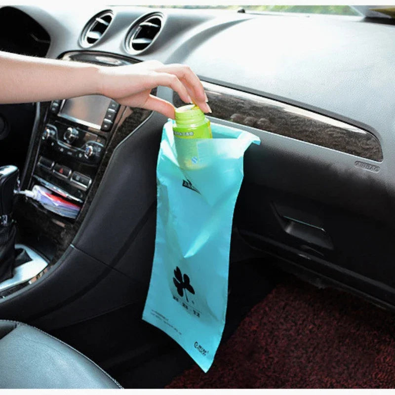 50 Stück Auto Einweg Müllsäcke, selbstklebende Müllhalter, Auto Interieur, Büro, Küche, Müll Aufbewahrung, Beutel biologisch abbaubar