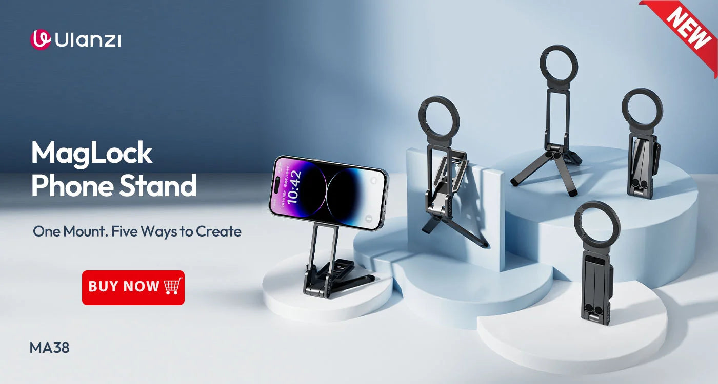 Ulanzi MA30 Magsafe Telefonstativ, doppelseitiger magnetischer Telefonhalter, Telefonständer für iPhone 16, 15, Outdoor-Reisen, Vlog, Live-Streaming