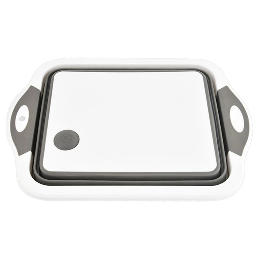 Zusammen klappbares Schneidebrett mit Sieb Multifunktions-Silikon-Falt schneide brett Geschirr wanne Becken Sieb Aufbewahrung skorb