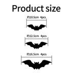 9/12 Stück 3D-LED-Fledermaus-Halloween-Dekorationen für Zuhause, Spinnen-Nachtlicht-Aufkleber für Garten, Hinterhof, Party, festliches Partyzubehör