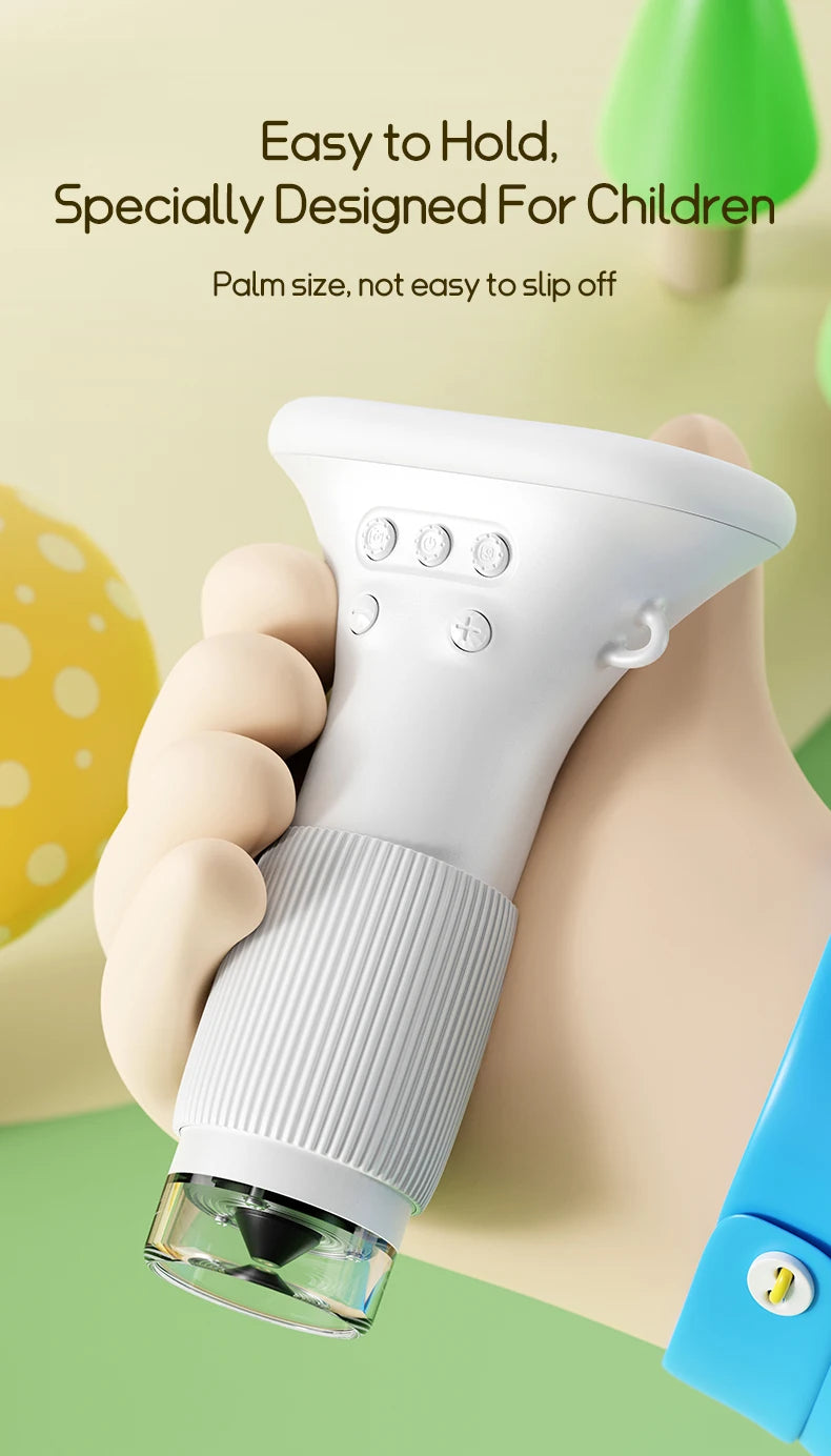 Kindermikroskop, 1000-fache Vergrößerungsmikroskop, 200 Megapixel, mit LED-Foto- und Videofunktion, Lernspielzeug, Wissenschaft für Kinder