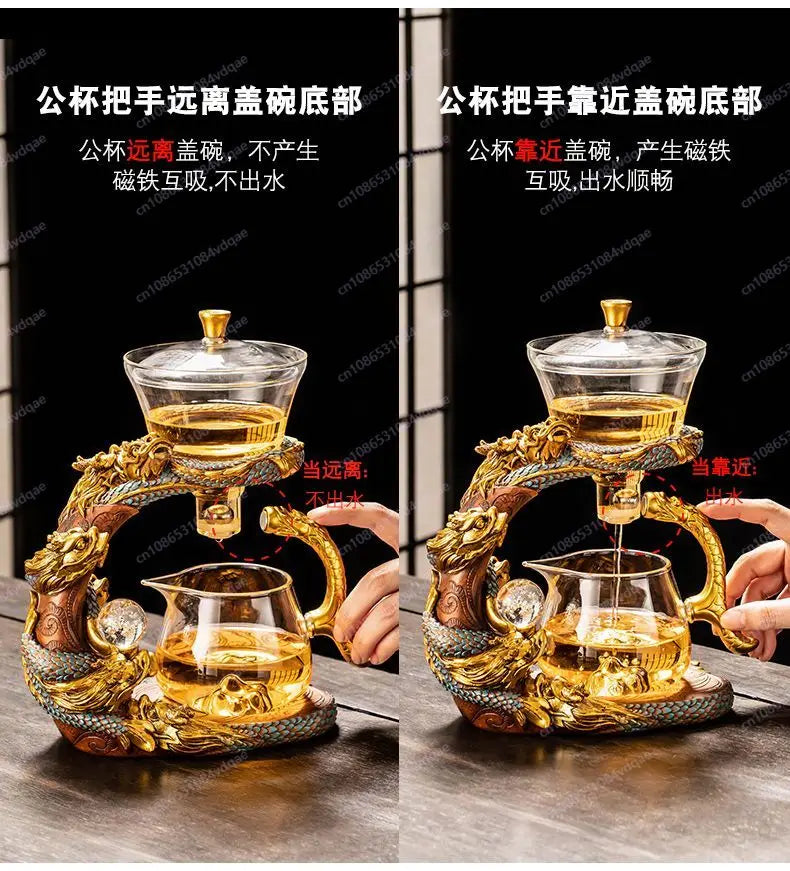 Neues automatisches Teeservice aus Glas, faule Teekanne für den Haushalt, Kung-Fu-Teetasse, Artefakt zum Aufbrühen von Bürotees
