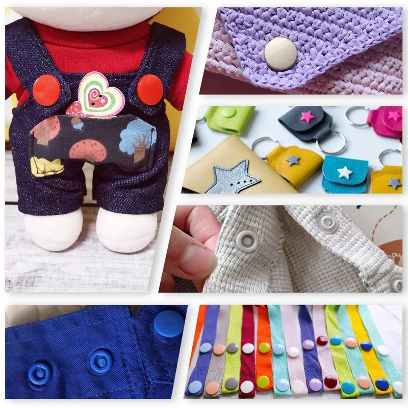 Druckknopf-Set 270 Stück T5 Kunststoff – inkl. Zange | DIY Nähset für Kleidung & Basteln