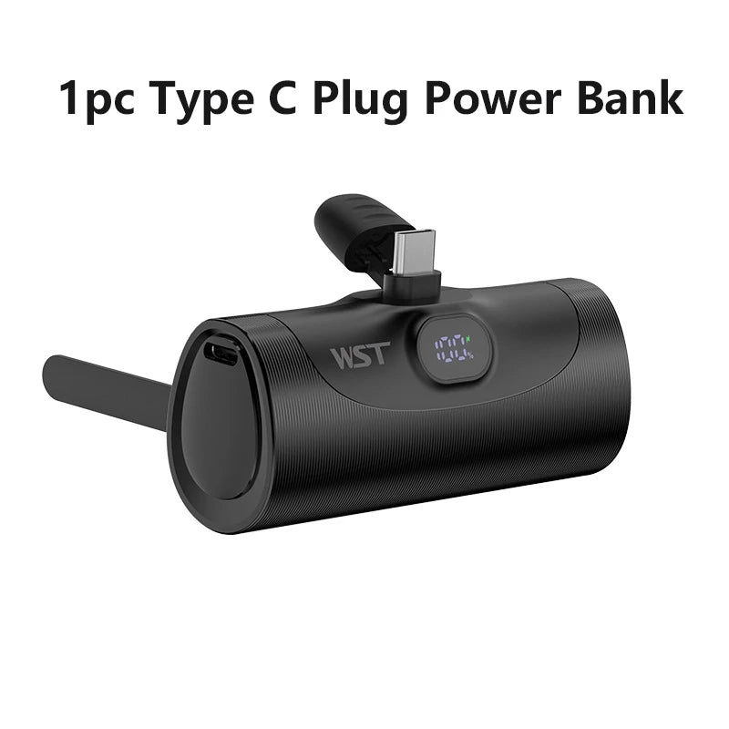 4 x 5000 mAh Mini-Powerbank mit Ladestation, tragbar, PD 20 W, Schnellladegerät, Powerbank für iPhone 16 x Samsung Xiaomi Poverbank