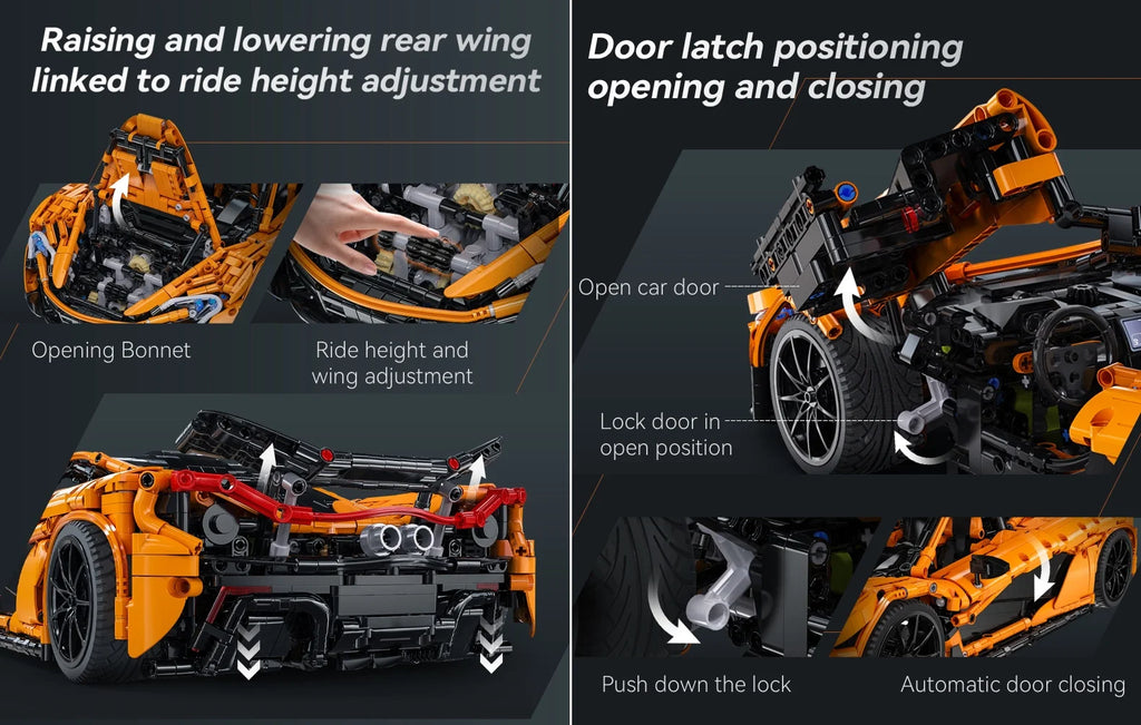 Cada 1:10 Moc Designer pvd lächelnder assassin super Rennwagen, Modellbausteine, v8 Zylinder, auto, Geschwindigkeit, Fahrzeugspielzeug für kinder